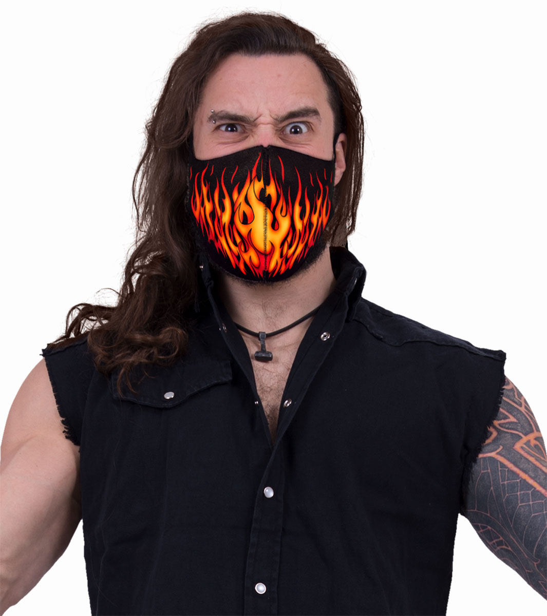 Tribal Flames Face Mask