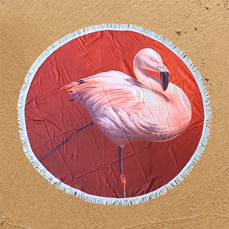 Flame Flamingo Beach Towel Round 150cm