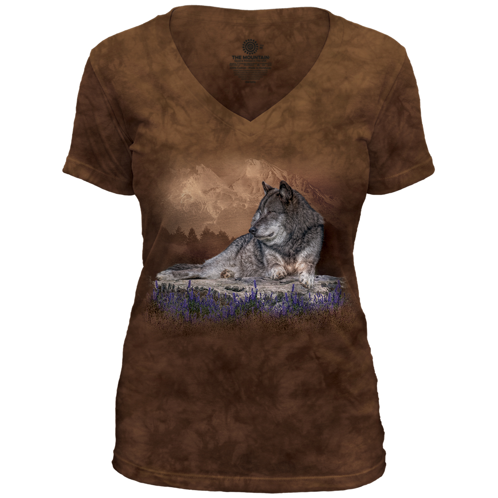 Distant Mountains - Wolf V-Neck Tri-Blend