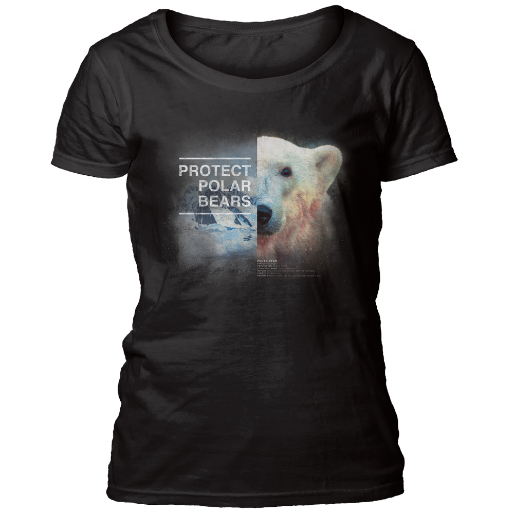 Protect Polar Bear Black Women's Scoop T-shirt
