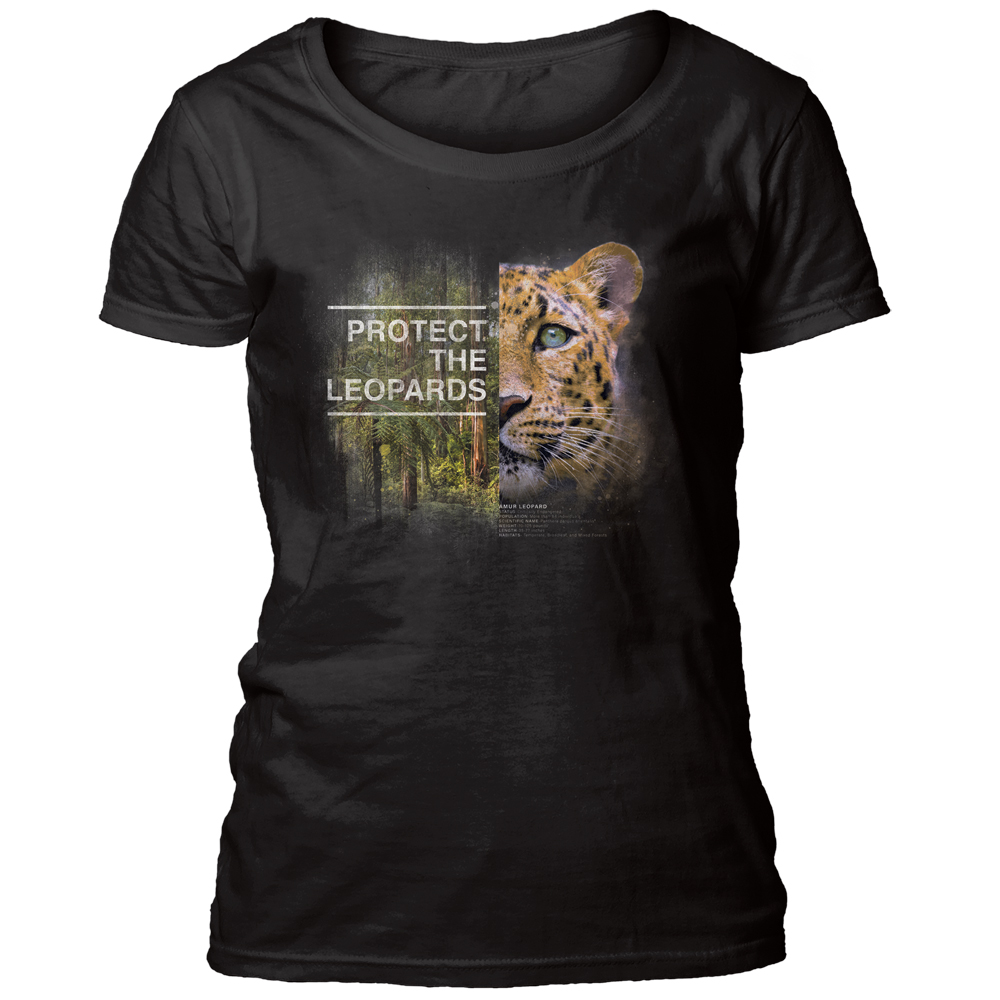 Protect Leopard Black Women's Scoop T-shirt
