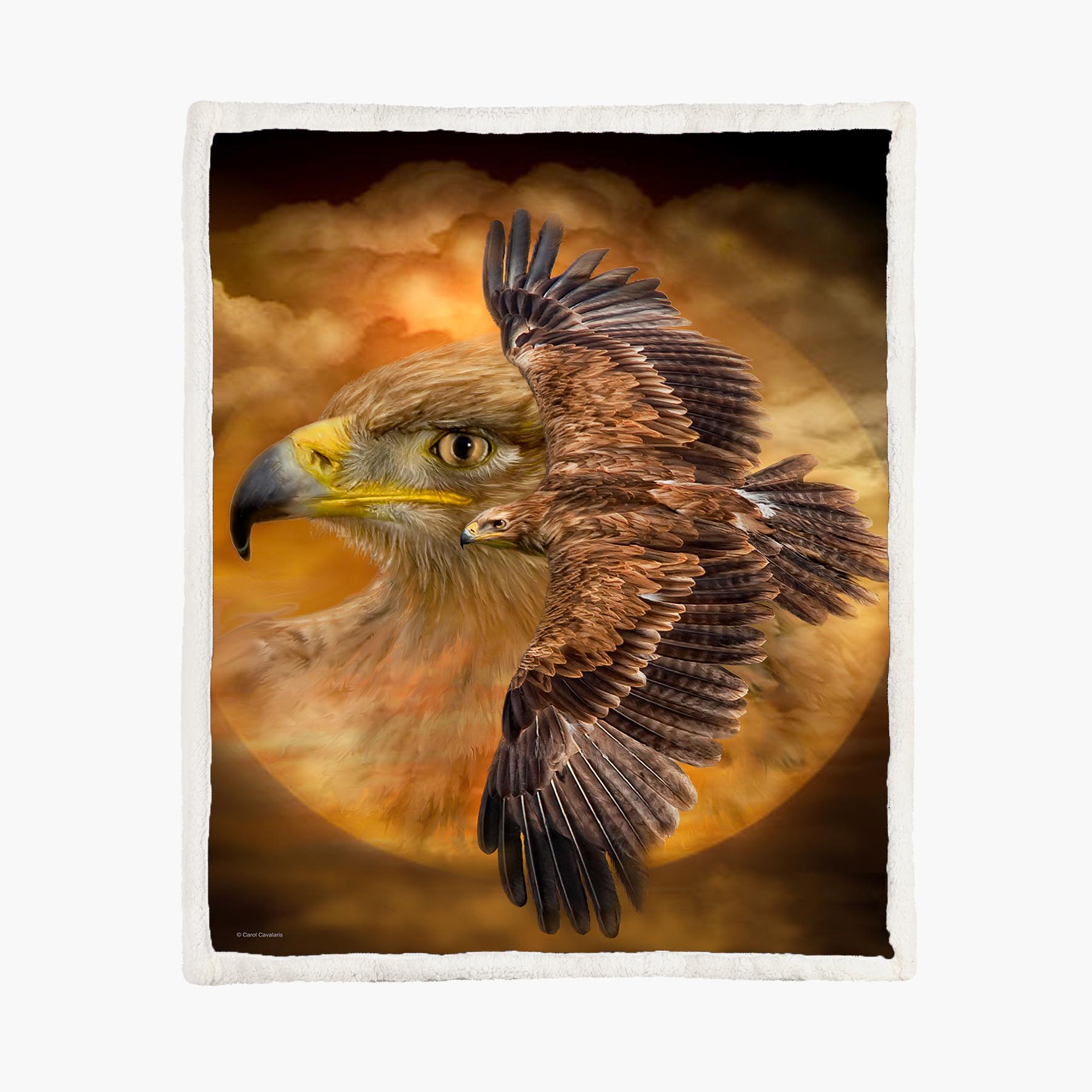 Hawk - Spirit Of Wind - Size L - 150x200cm - Fleece Blanket