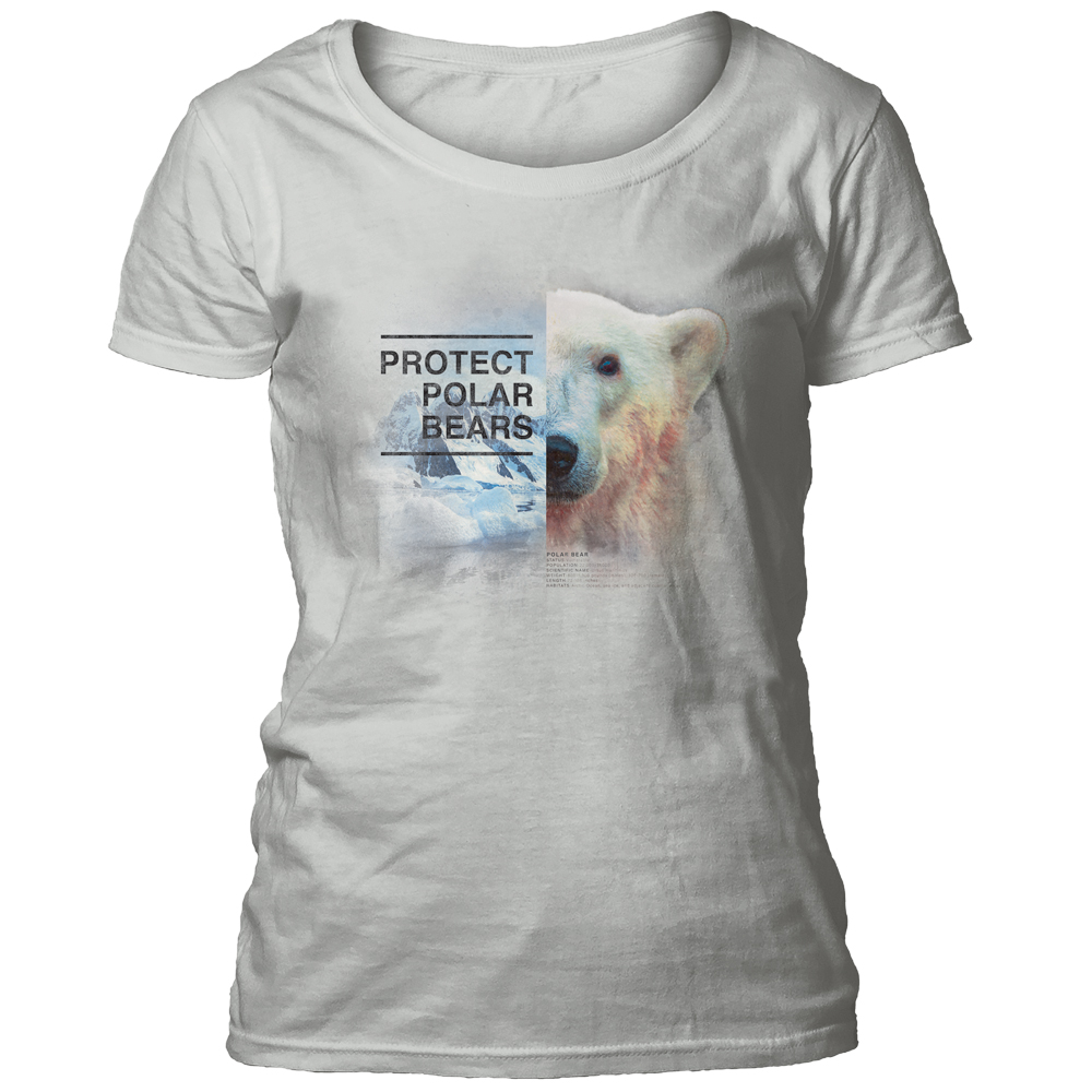 Protect Polar Bear Grey Women's Scoop T-shirt
