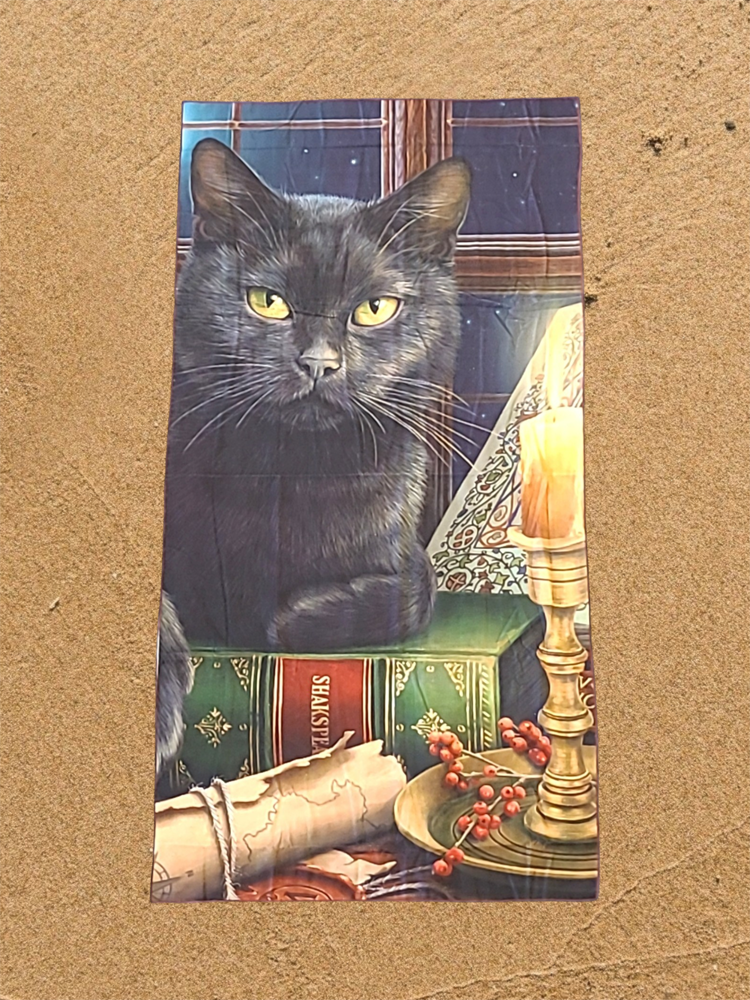 Black Cat By Candlelight - Beach Towel 90x180cm