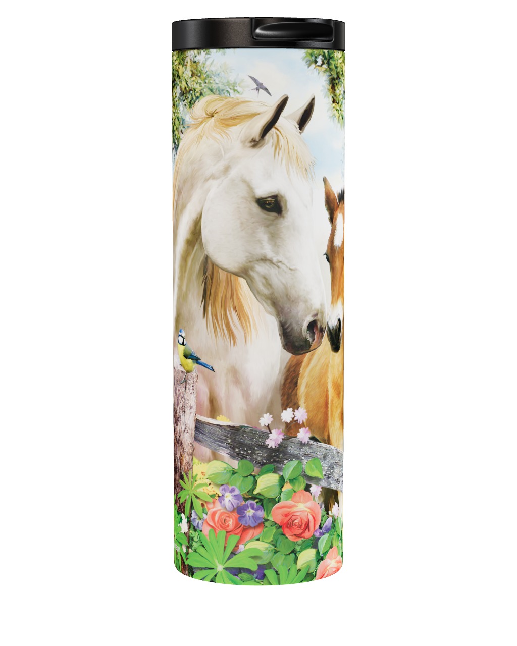 In The Summer Meadow - Horses - Tumbler
