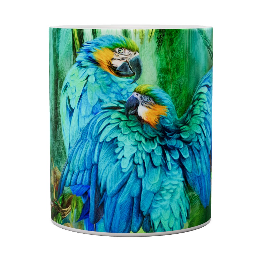 Mug Gold Blue Macaw