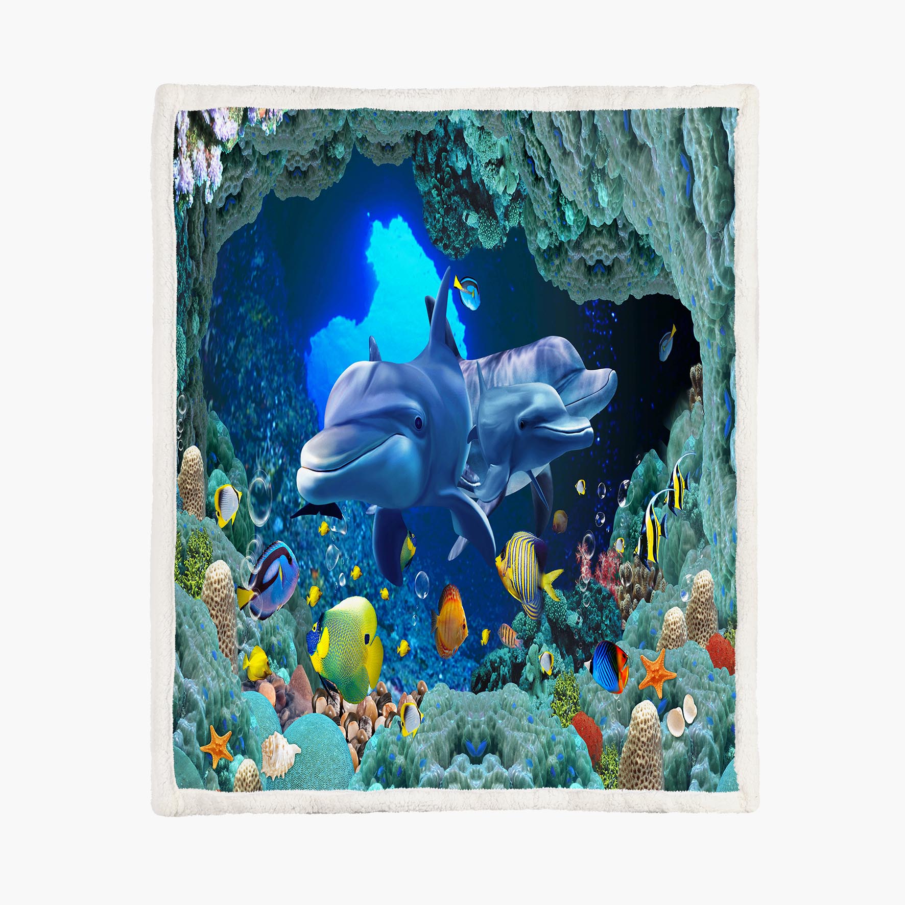 Dolphins Cave - Size S - 75x100cm - Fleece Blanket