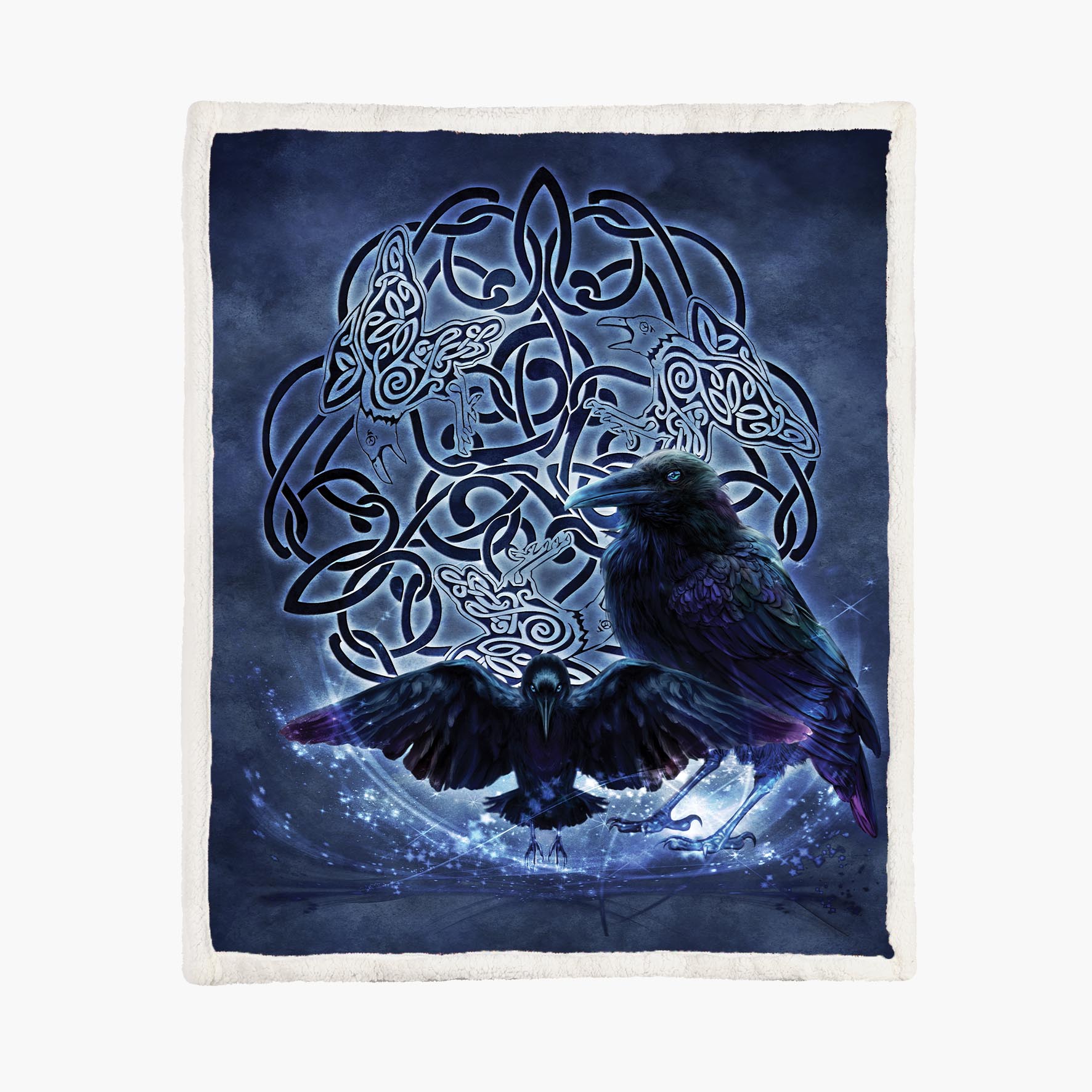 Celtic Raven - Size L - 150x200cm - Fleece Blanket