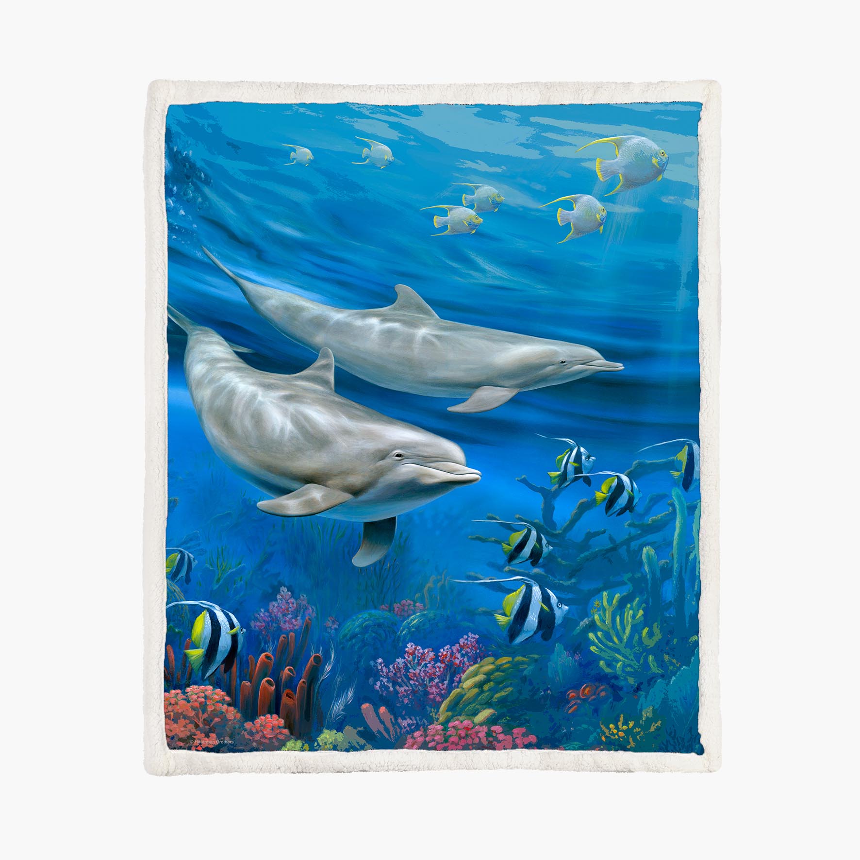 Dolphins - Size L - 150x200cm - Fleece Blanket