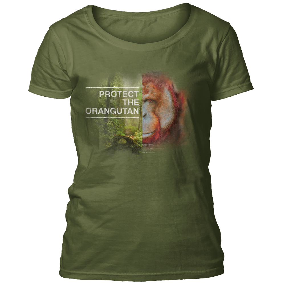 Protect Orangutan Green Women's Scoop T-shirt
