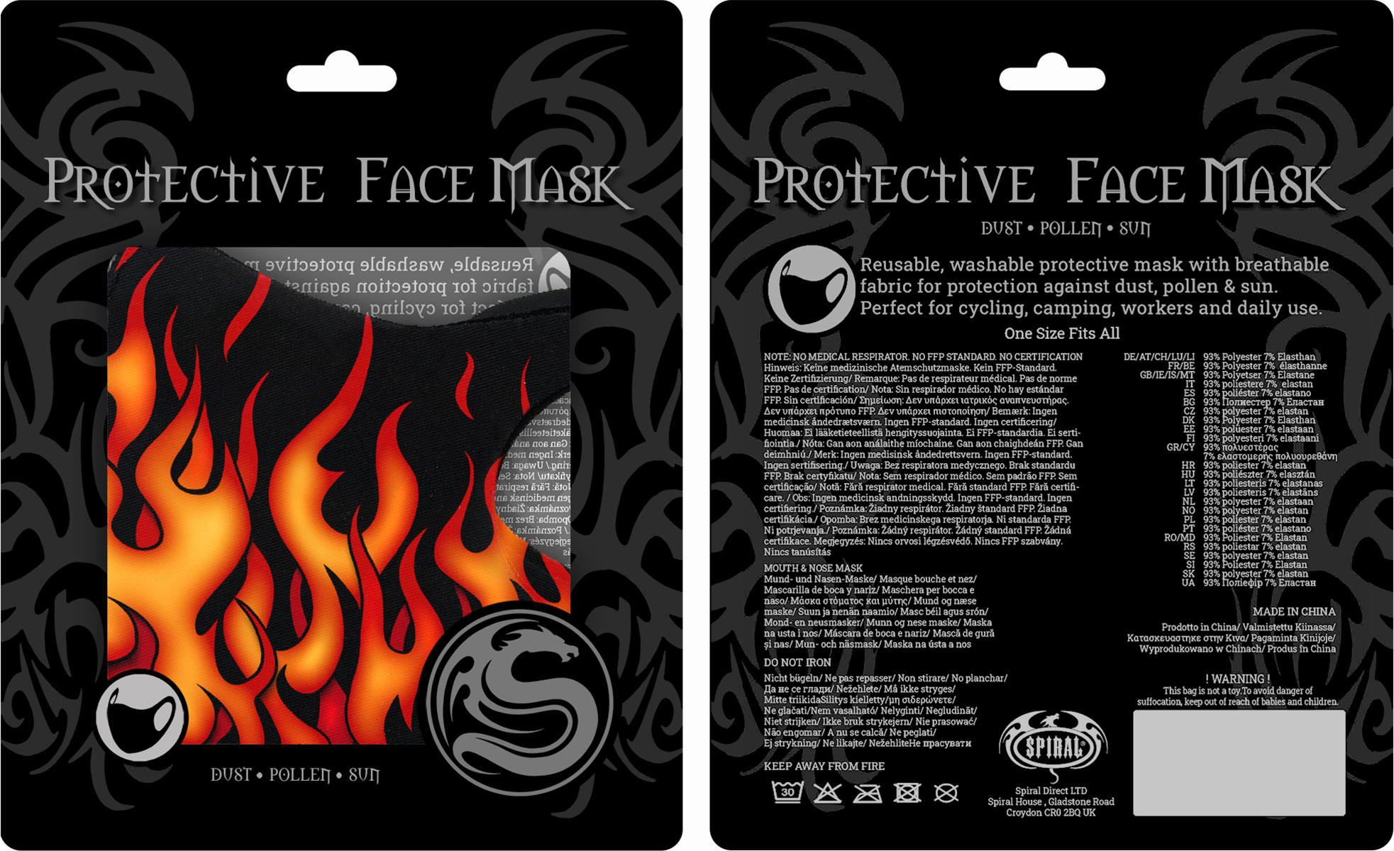 Tribal Flames Face Mask