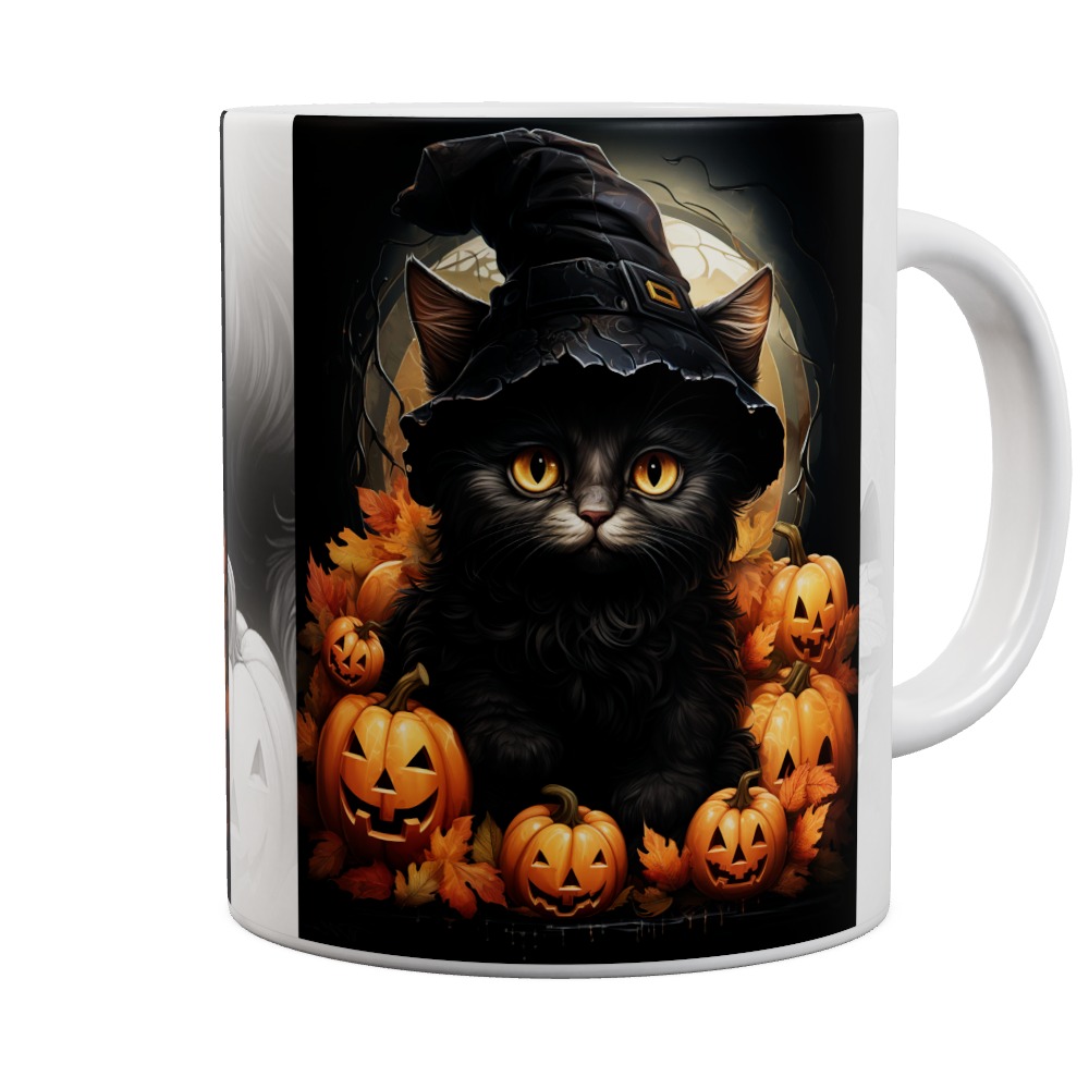 Black Cat Pumpkins Mug