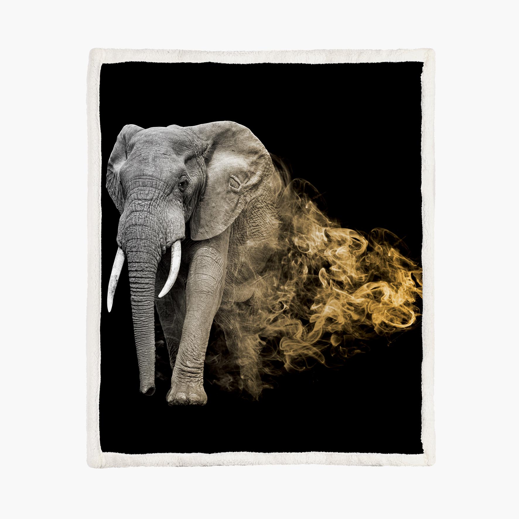 African Elephant Fade - Size L - 150x200cm - Fleece Blanket