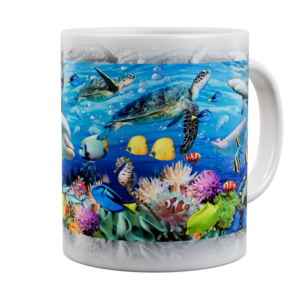 Mug Undersea - Dolphin, Turtle, Shark And Fish