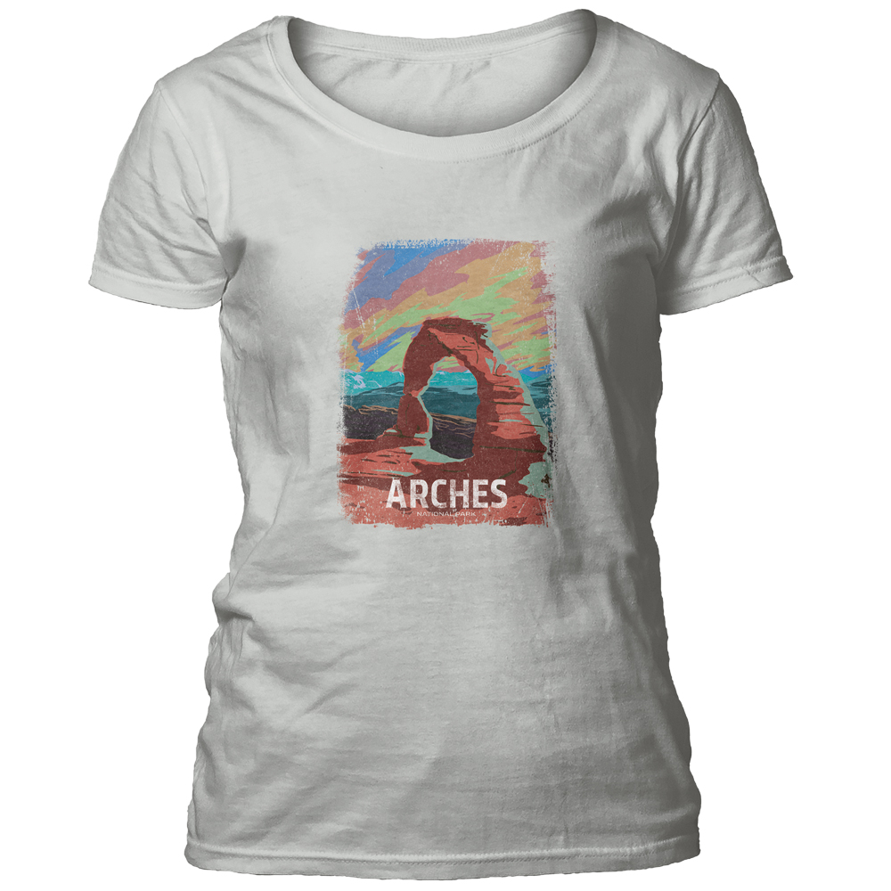 Arches Poster White Women's Scoop T-shirt