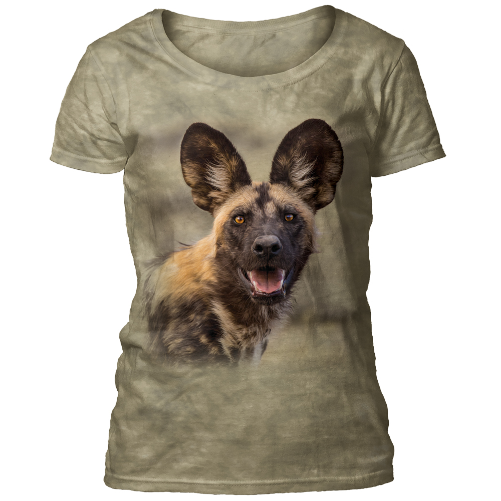 African Wild Dog Portrait Scoop T-shirt