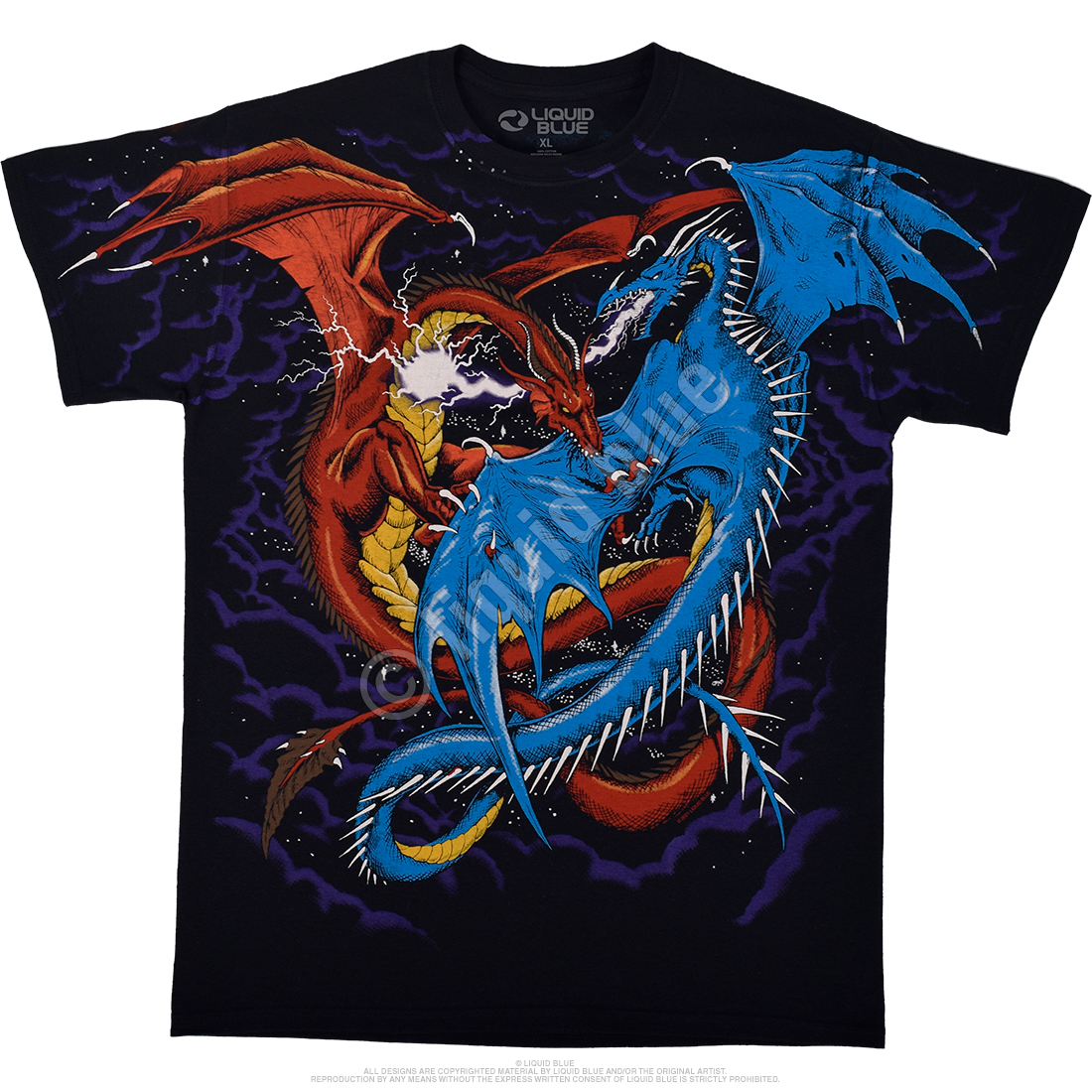 Dueling Dragons Dark Fantasy T-shirt