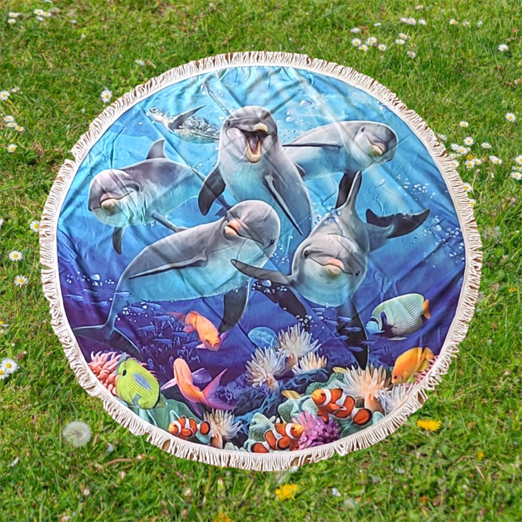 Dolphin Delight Beach Towel Round 150cm