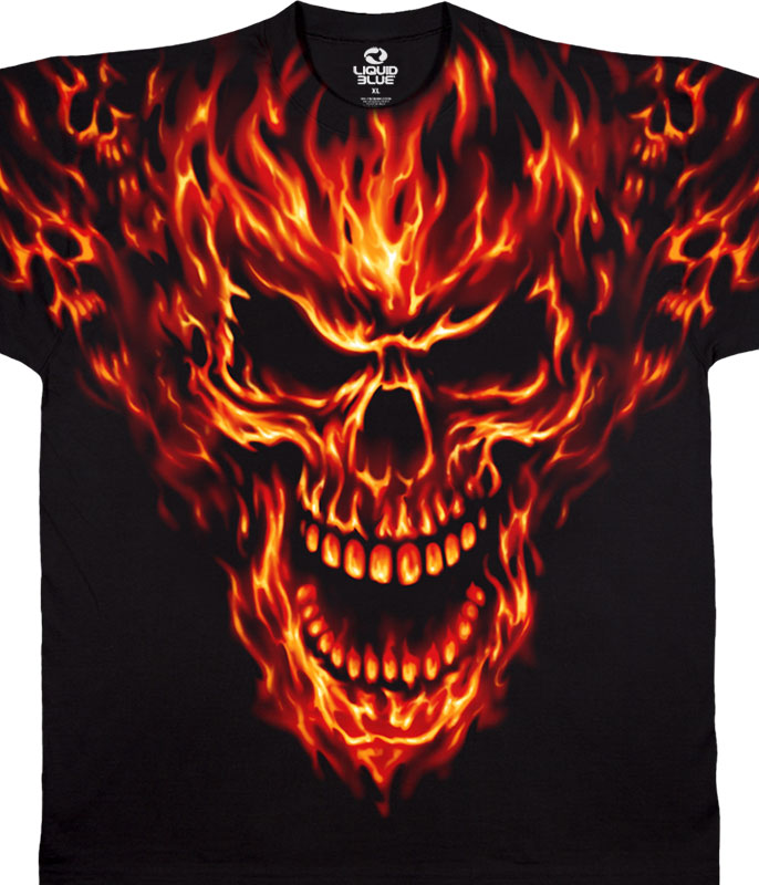 Raging Inferno Skull T-shirt