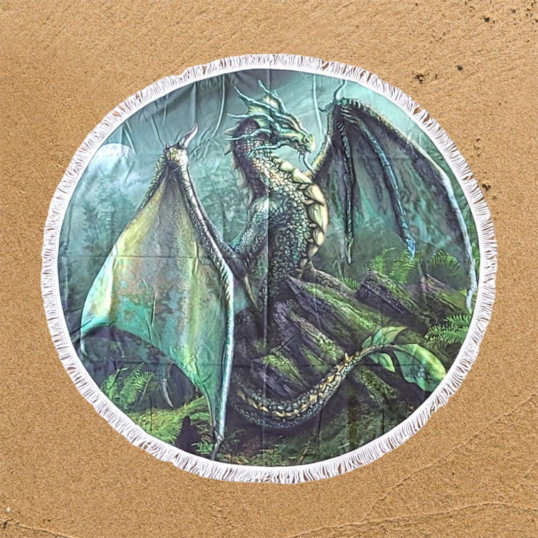 Garwin Dragon Serviette de Plage Ronde 150cm