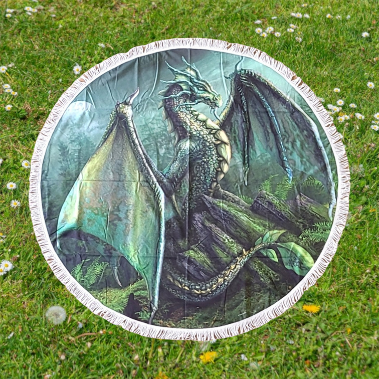 Garwin Dragon Serviette de Plage Ronde 150cm