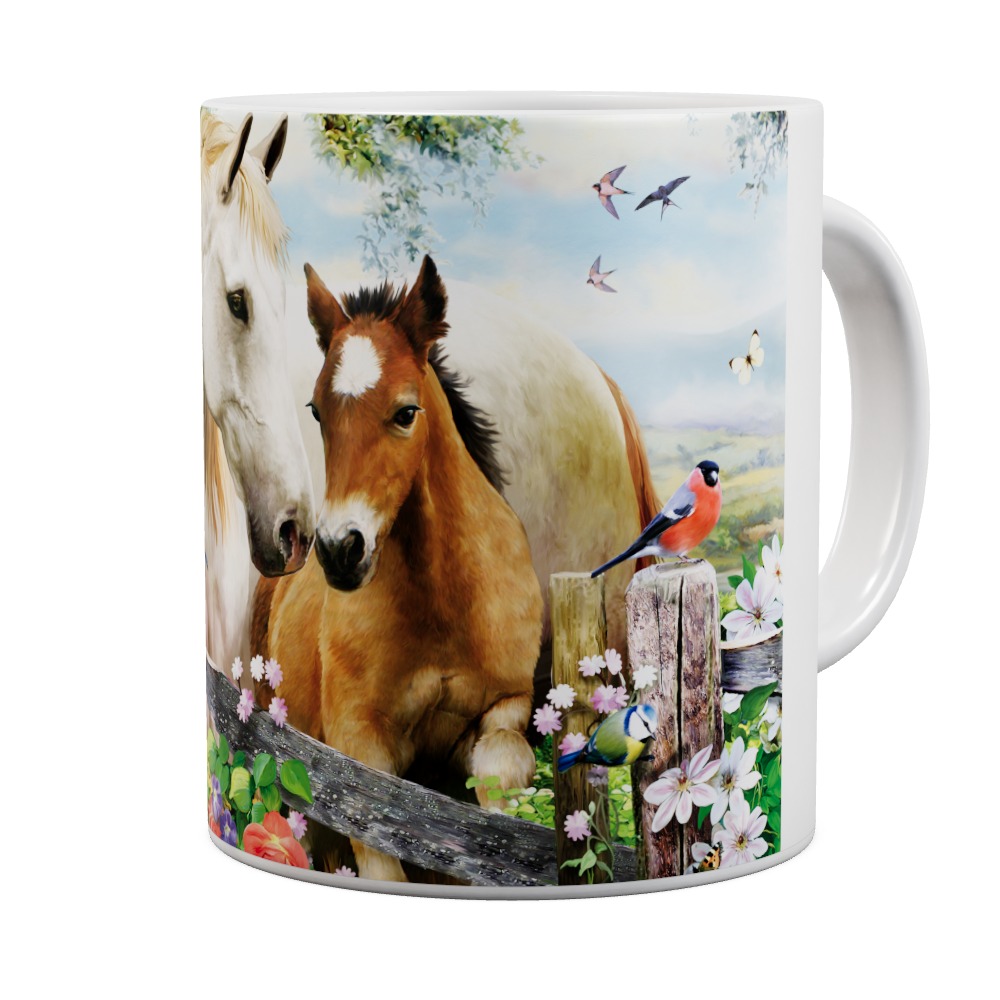 Mug In The Summer Meadow - Horses
