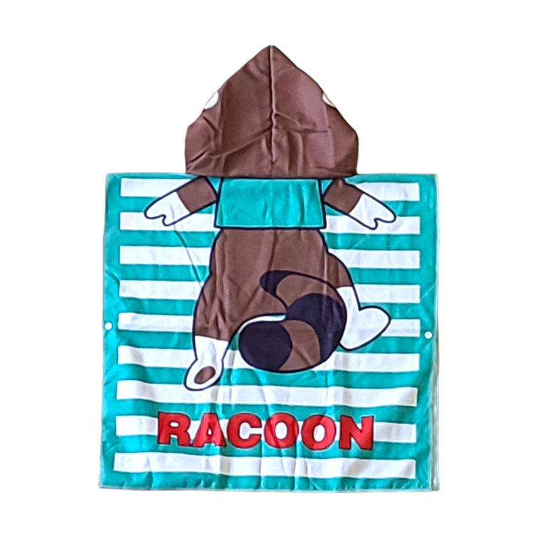 Raccoon Poncho de playa para niños