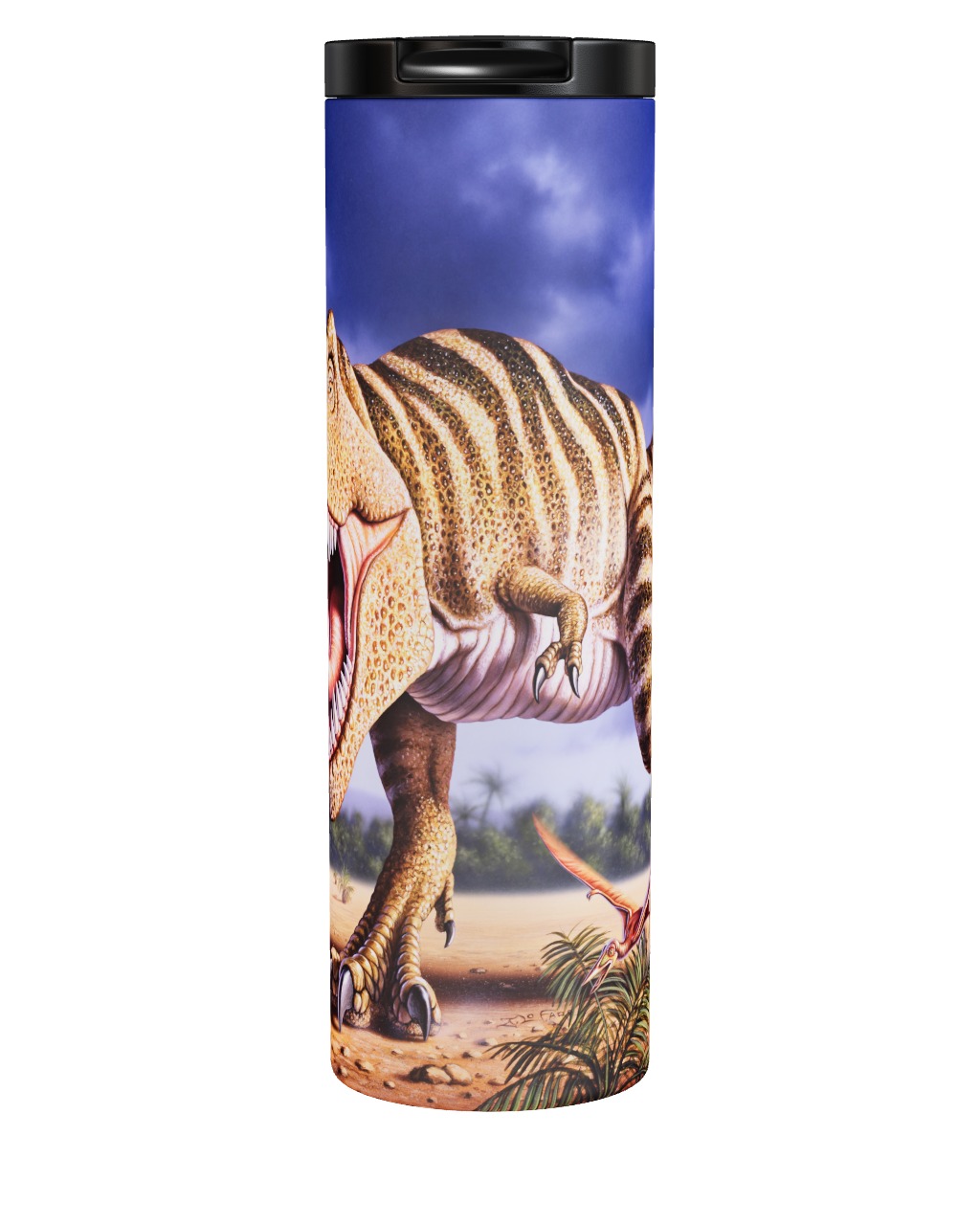 Striped T-Rex Tumbler