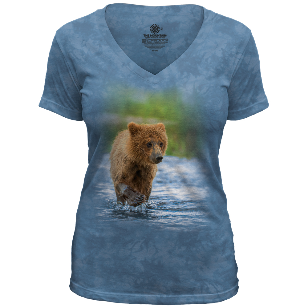 Brown Bear Cub V-Neck Tri-Blend