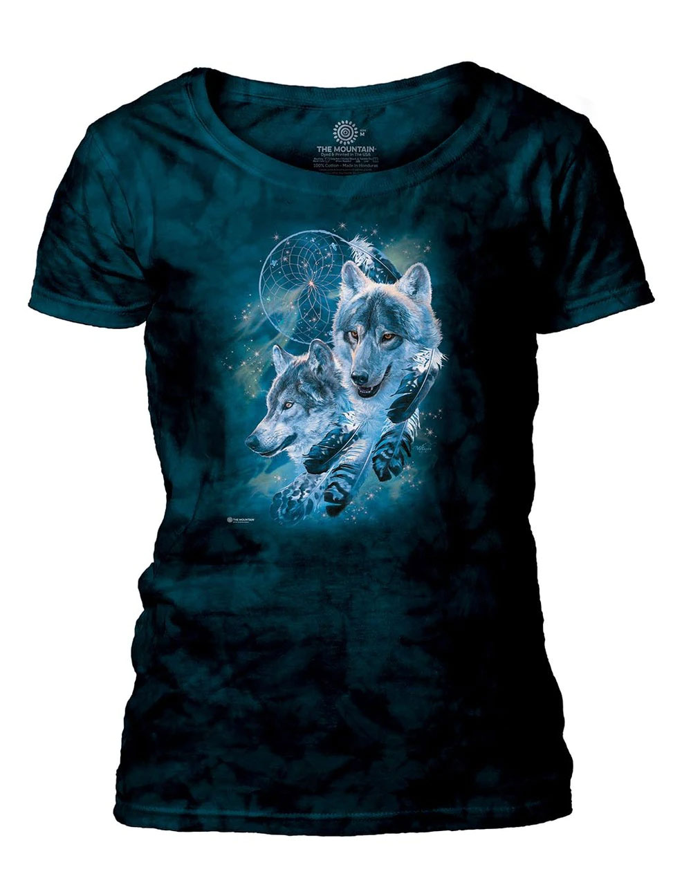 Dreamcatcher Wolf Collage Women's Scoop T-shirt