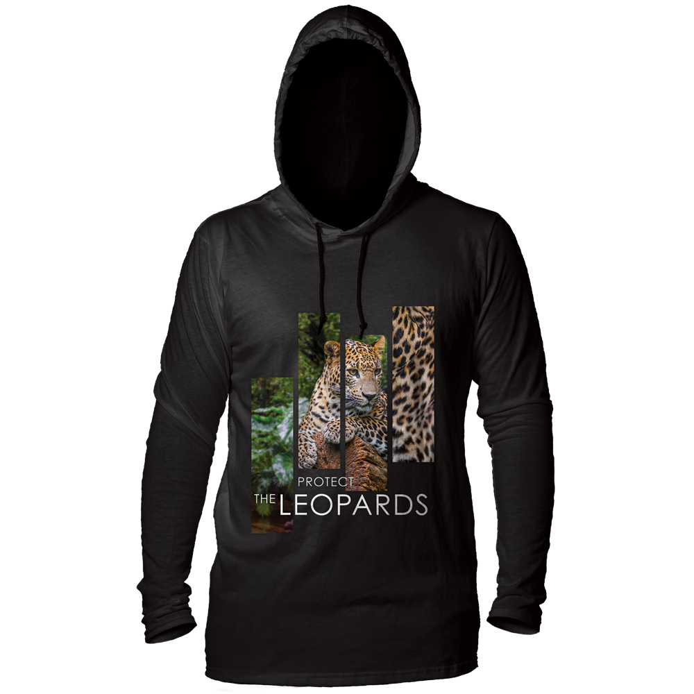 Protect Leopard Split Portrait Black LW Hoodie